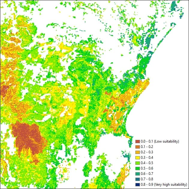 koala habitat suitability map