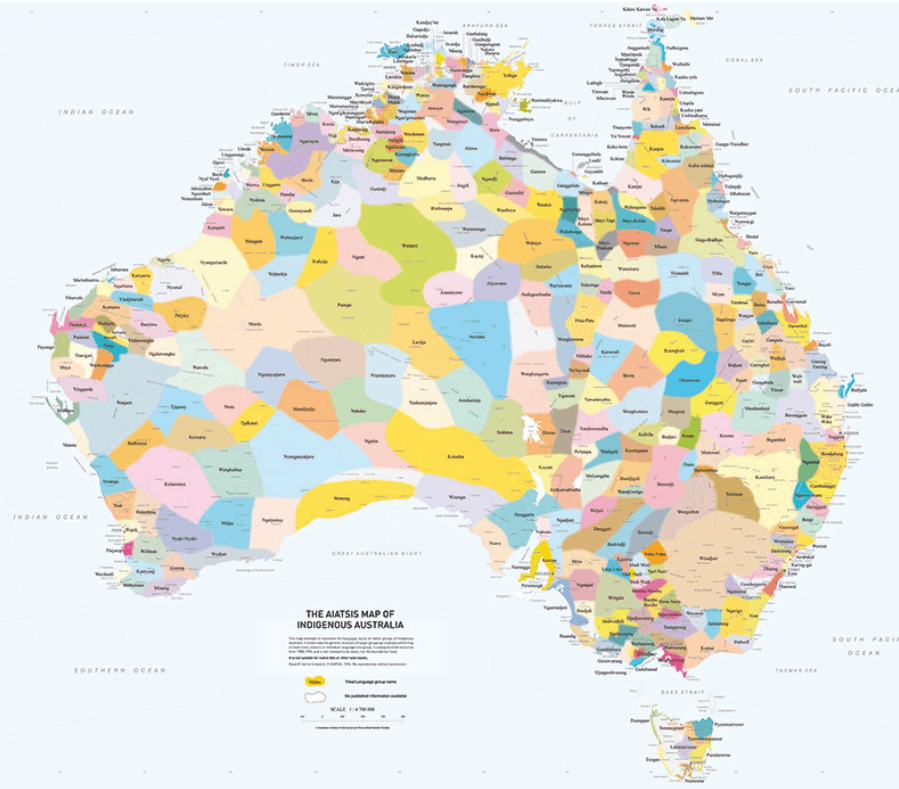 Aboriginal language map Australia